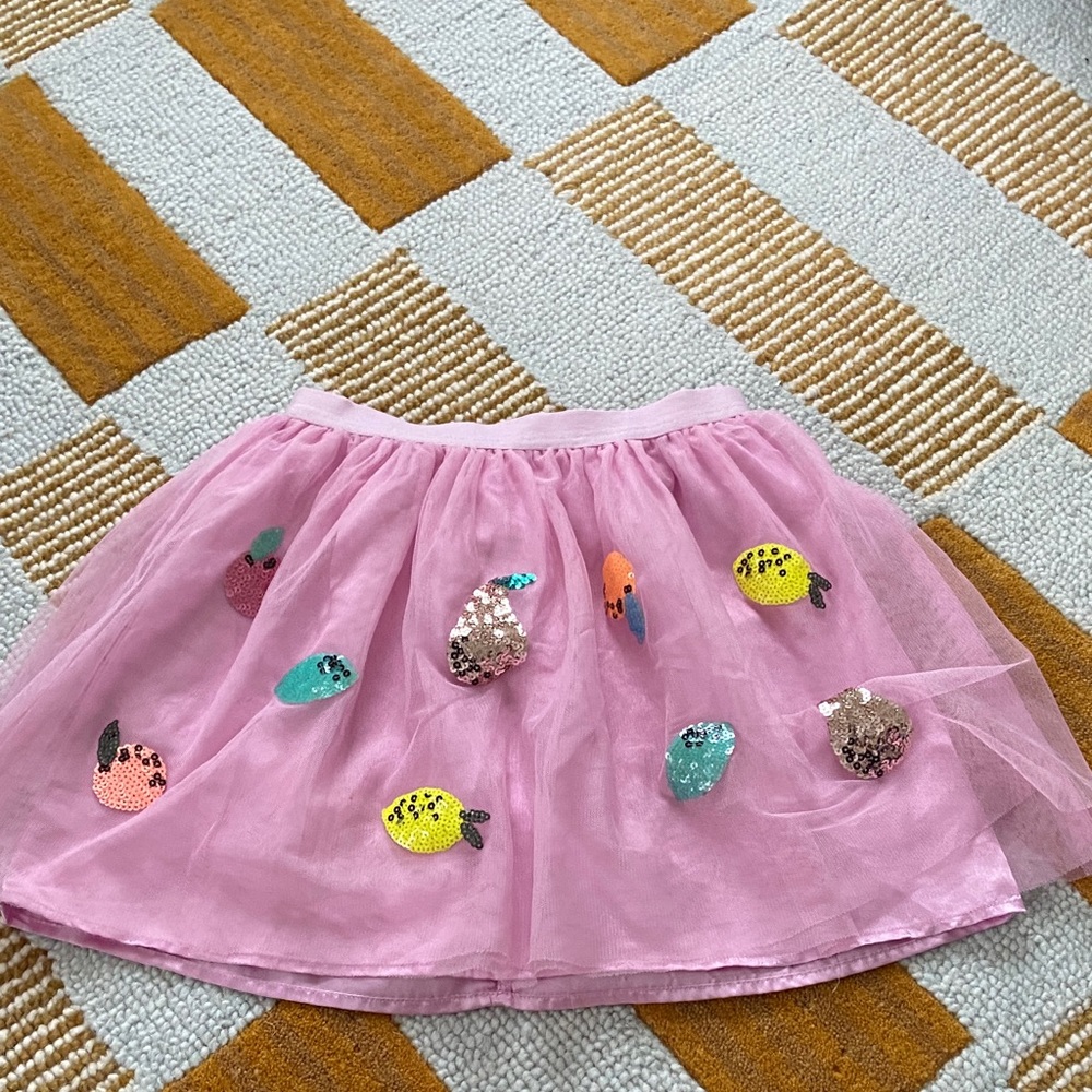 Cat & Jack pink/purple sequin fruit skirt size girls med 7-8